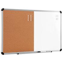 Quadro magnético combinado, placa apagável a seco/placa de cortiça 36x24cm