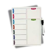 Quadro Magnético Organizador de Geladeira Semanal, 30x21cm, A4 Com Caneta Escreve Apaga