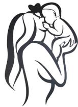 Quadro Mamãe Bebê 30x46 Preto
