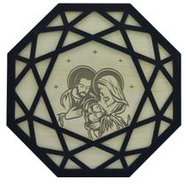 Quadro Mandala de Porta Sagrada Família Madeira 22 cm Quadro Mandala de Porta Sagrada Família Madeira 22 cm