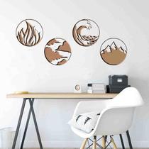 Quadro Mandala Decorativa 4 Elementos Vazado MDF 3mm