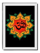 Quadro Mandala Ioga Yoga Hinduísmo Moldura Branca Decoração