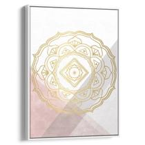 Quadro Mandala - Reflexos Dourados sobre o Rosa