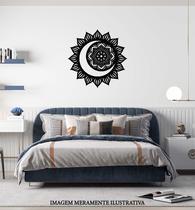 Quadro Mandala Sol e Lua 29x29 Decorativo Vazado MDF 3mm - Decotek