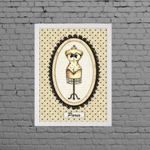 Quadro Manequim De Costura Paris 24x18cm - com vidro Quadro Manequim De Costura Paris 24x18cm - com vidro