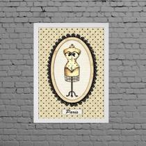 Quadro Manequim De Costura Paris 33X24Cm - Com Vidro Quadro Manequim De Costura Paris 33X24Cm - Com Vidro