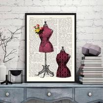 Quadro Manequins Atelier De Costura 24X18Cm Moldura Branca Quadro Manequins Atelier De Costura 24X18Cm Moldura Branca