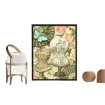 Quadro Manequins De Costura Com Flores 45X34Cm - Com Vidro Quadro Manequins De Costura Com Flores 45X34Cm - Com Vidro