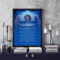 Quadro Manto De Proteção De Arcanjo Miguel 45x34cm - com vidro Quadro Manto De Proteção De Arcanjo Miguel 45x34cm - com vidro