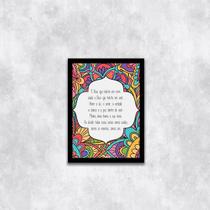 Quadro Mantra "O Deus Que Habita Em Mim" 24x18cm - com vidro Quadro Mantra "O Deus Que Habita Em Mim" 24x18cm - com vidro