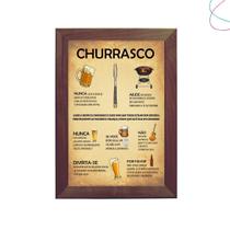 Quadro Manual do Churrasco area gourmet churrasqueira - Creative Cat