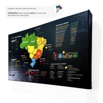 Quadro Mapa do Brasil Marcar Viagens Pronto para Pendurar - Complet Casa