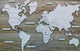 Quadro Mapa Mundi, 70x40cm Quadro Mapa Mundi, 70x40cm