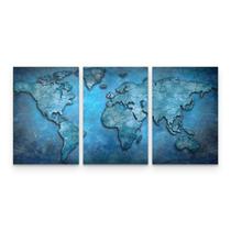 Quadro Mapa Mundi Antigo Azul Decorativo Sala Quarto Quadro Mapa Mundi Antigo Azul Decorativo Sala Quarto