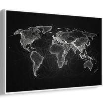 Quadro Mapa Mundi das Conexões Intercontinentais Luminosas