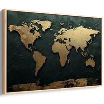Quadro Mapa Mundi das Riquezas Terrenas Ocultas Quadro Mapa Mundi das Riquezas Terrenas Ocultas