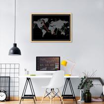 Quadro Mapa Mundi do Investidor 43x30 Caixa Marfim