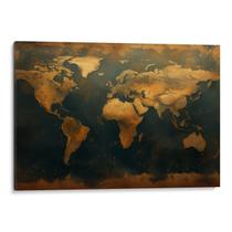 Quadro Mapa Mundi - Sombra dos Oceanos Misteriosos