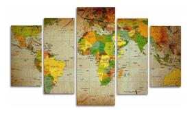 Quadro Mapa Mundial Personalizado Earth Terra Sala Quarto