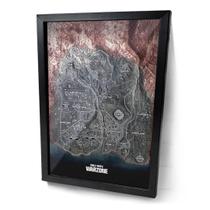 Quadro Mapa Verdansk Call Of Duty Warzone Moldura e Vidro