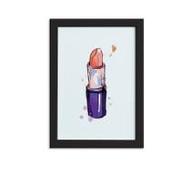 Quadro Maquiagem Batom Moldura Preta 22x32cm Quadro Maquiagem Batom Moldura Preta 22x32cm