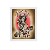 Quadro Máquina De Barbear Barbearia Moldura Branca 60X40Cm