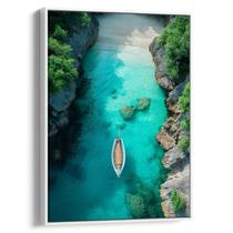 Quadro Mar Azul Além do Portal Florido Quadro Mar Azul Além do Portal Florido