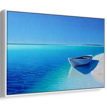 Quadro Mar Azul - Brisa e Veleiros ao Entardecer