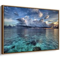 Quadro Mar Azul Sob o Céu de Tempestade