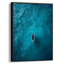 Quadro Mar Azul - Solidão no Vasto Horizonte Oceânico