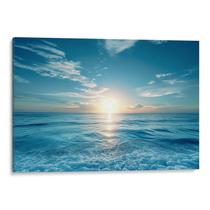 Quadro Mar Ensolarado e Horizonte de Luz Radiante Quadro Mar Ensolarado e Horizonte de Luz Radiante