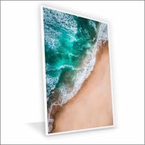 Quadro Mar Esmeralda Vinil Com Vidro