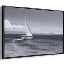 Quadro Mar Preto e Branco da Navegação Solitária