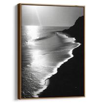 Quadro Mar Preto e Branco da Serenidade ao Amanhecer
