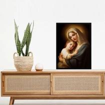 Quadro Maria e Menino Jesus Iluminados 33x24cm