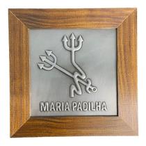 Quadro Maria Padilha Madeira Imbuia e Metal 12 x 12 cm