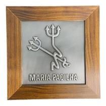 Quadro Maria Padilha Madeira Imbuia E Metal 12 X 12 Cm