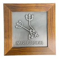 Quadro Maria Padilha Madeira Imbuia e Metal 16 a 18 cm