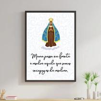 Quadro Maria Passa Na Frente 24X18Cm Com Vidro Madeira Preta