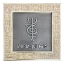 Quadro Maria Quitéria Madeira Carvalho e Metal 13 x13 cm - META ATACADO