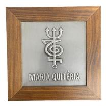 Quadro Maria Quitéria Madeira Imbuia e Metal 18 x18 cm