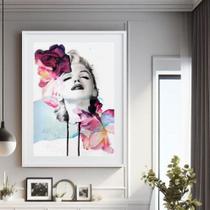 Quadro Marilyn Monroe Aquarela Flowers 60x48cm Quadro Marilyn Monroe Aquarela Flowers 60x48cm