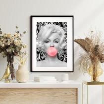 Quadro Marilyn Monroe Bubble Gum Geométrico 60X48Cm