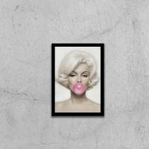 Quadro Marilyn Monroe Chicletes 45X34Cm Com Vidro Preta