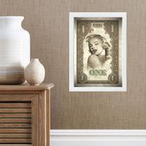 Quadro Marilyn Monroe Dolar 45x34cm - com vidro Quadro Marilyn Monroe Dolar 45x34cm - com vidro