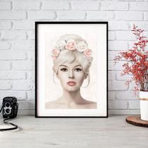 Quadro Marilyn Monroe Tiara De Flores 60X48Cm