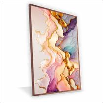 Quadro Marmorizado Rose Vinil Com Vidro