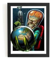 Quadro Marte Ataca! Arte Filme Poster Com Moldura
