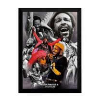 Quadro Marvin Gaye Soul R&b Musica Arte Moldura 42x29cm