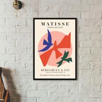 Quadro Matisse - Pássaros Coloridos 33x24cm - com vidro